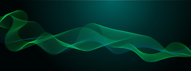  Abstract wavy information technology smooth wave lines background. Design used for banner, presentation, web design, cover, web, flyer, card, poster, texture, slide, magazine, data visualization.