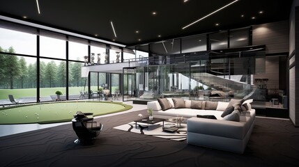 Premium Indoor Outdoor Screen Golf Waiting Room