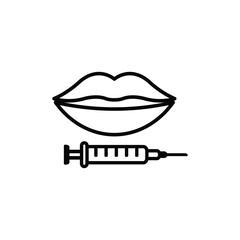 lips injection icon vector. beauty correction lips icon