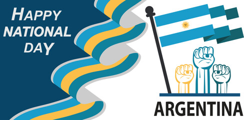 happy national day, Argentina national day banner colorful banner design creative banner ..eps