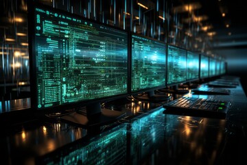 The image portrays a computer screen displaying lines of code and machine learning algorithms, effectively signifying the field of AI programming.