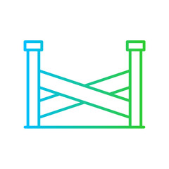 Police line safety icon with blue and green gradient outline police, line, outline, symbol, set, security, city. Vector illustration