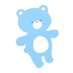 青色のテディベアスマイル★PNG