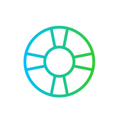 Help safety icon with blue and green gradient outline. help, support, business, symbol, line, people, hand. Vector illustration