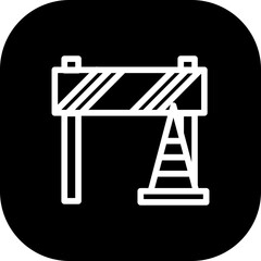 Barrier safety icon with black filled line outline. barrier, protection, line, sign, safety, outline, isolated. Vector illustration