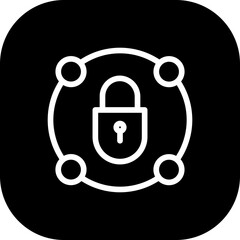 Secure safety icon with black filled line outline. security, protection, safety, shield, secure, password, lock. Vector illustration