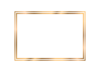 Gold frame vector. Gold frame on white background.  Stylish vector invitation gold frame