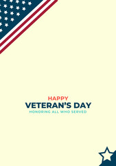 Veterans Day, honoring all who served.Frame and star ornament designs for advertisements, posters, banners, backgrounds.