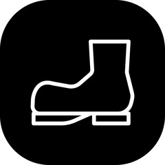 Safety boots safety icon with black filled line outline style. safety, protective, protection, sign, wear, equipment, work. Vector Illustration