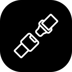 Seat belt safety icon with black filled line outline style. car, belt, accident, seat, protection, caution, safe. Vector Illustration