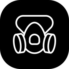 Gas mask safety icon with black filled line outline style. respirator, mask, safety, protection, gas, isolated, equipment. Vector Illustration