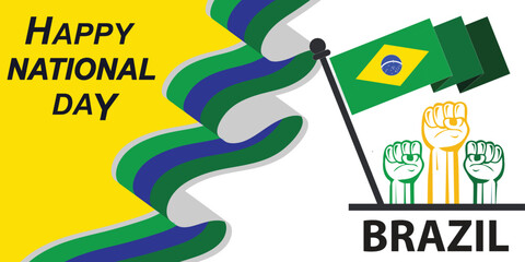 Banner illustration of brazil independence day celebration, Brazil national creative banner design..eps