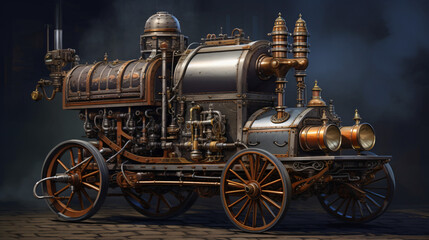 Fototapeta na wymiar Steam Car end 18th century