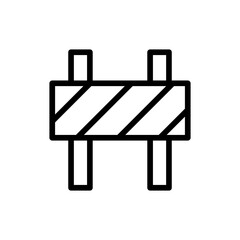 Barrier safety icon with black outline barrier, protection, line, sign, safety, outline, isolated. Vector illustration