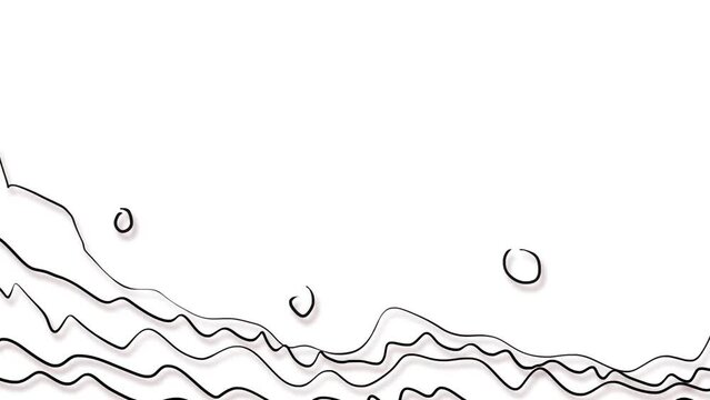 Simulation of drops falling into water. Or it rains in the sea or ocean.
