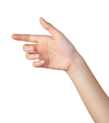 Hand touching or pointing on isolated background. - obrazy, fototapety, plakaty
