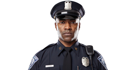 a police officer, stern yet compassionate, in full uniform - obrazy, fototapety, plakaty
