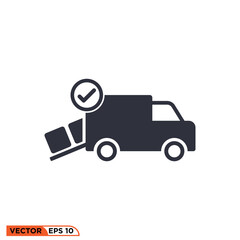 Icon vector graphic of aproved freight car 