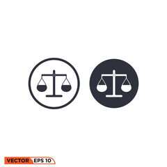 Icon vector graphic of Logo simple justice of law, line style, solid style