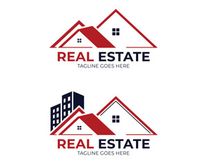 Creative real estate or home logo  and vector design building template.