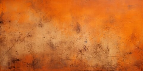 Obraz premium vibrant orange painted surface with playful scratches, solarization charm, Generative AI
