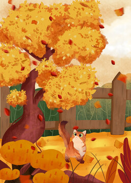 Illustrate autumn leaves