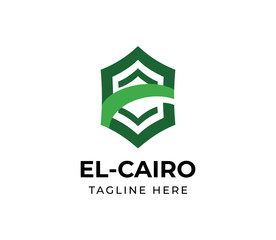 Abstract letter E logo with islamic style