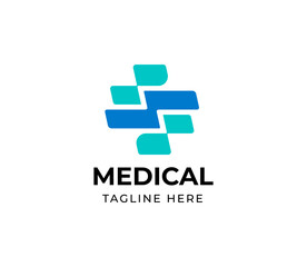 Abstract cross logo with letter S