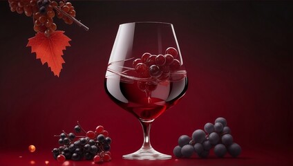 red wine and grapes