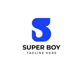 Modern minimalist letter SB or BS logo