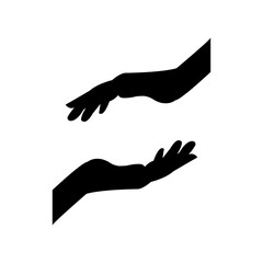 Hand symbol icon vector. Hand illustration sign. Symbol shown by the hand sign.