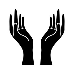 Hand symbol icon vector. Hand illustration sign. Symbol shown by the hand sign.