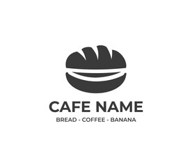 Modern coffee bread banana logo design for coffeeshop