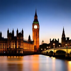 Fototapeta premium big ben at night generating by AI technology