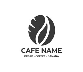Modern coffee bread banana logo design for coffeeshop
