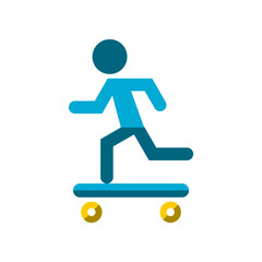 People playing skateboard sport symbol icon flat vector design