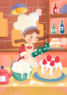 Illustrative cake making