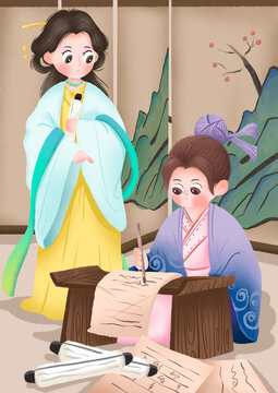 Illustration of Classical Women