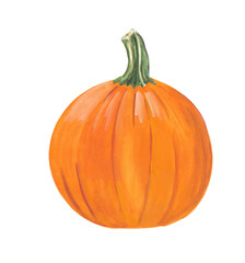 Orange pumpkin Hallooween hand painted clipart Hand drawn autumn png cut files Great for party invitation, scrapbooking, home decor