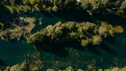 Aerial perspective on Mreznica river - 646279037
