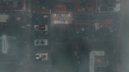 Misty Morning Charm: Aerial View of Slavonski Brod in the Fog - 646279078
