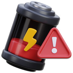 low battery warning 3d icon design