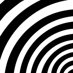 Black and white abstract curved stripes background. Geometric illusion, zebra style. Illustration design.