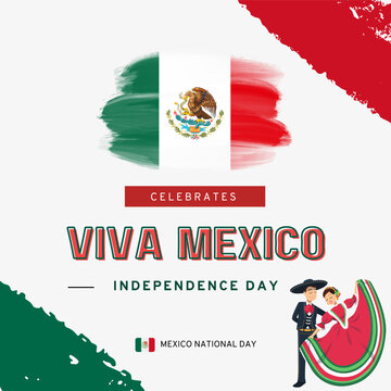 Mexico Independence Day 16 September Design With Flag Mexico Concept
