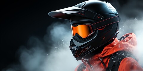 Close-up of helmet with copy space background - obrazy, fototapety, plakaty