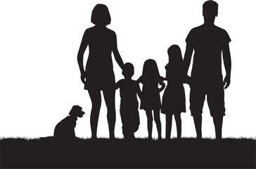 Vector silhouette of family.	
