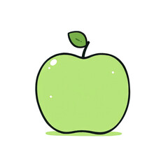 Green apple doodle vector illustration