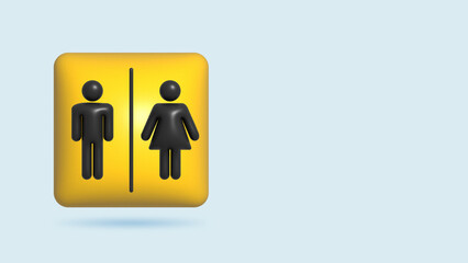 3D realistic Illustration Of A Male And Female Restroom Sign