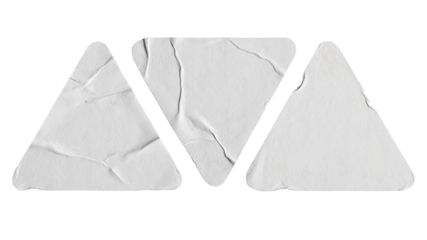 White triangular paper stickers