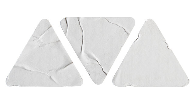 White triangular paper stickers